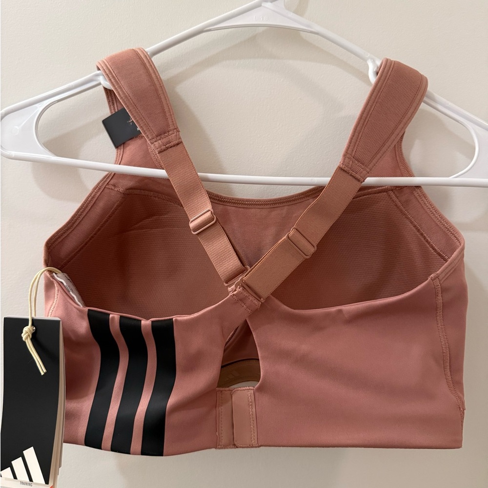 Adidas Women's high support Sports Bra - medium warm clay color - Picture 5 of 7
